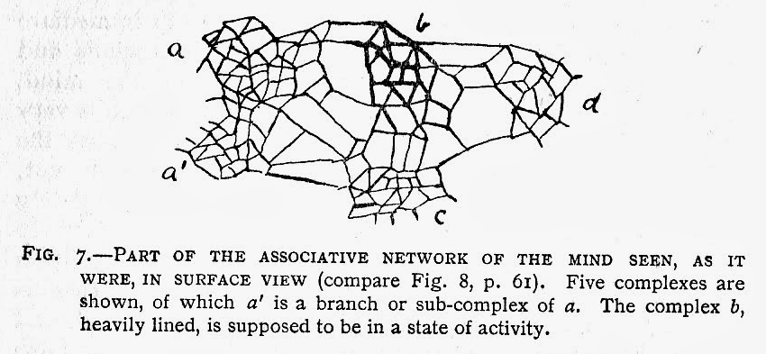 Part of the associative network of the mind seen, as it were, in surface view