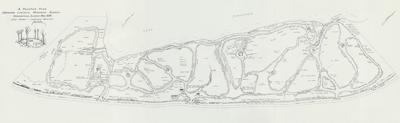 Planting plan Abraham Lincoln memorial garden