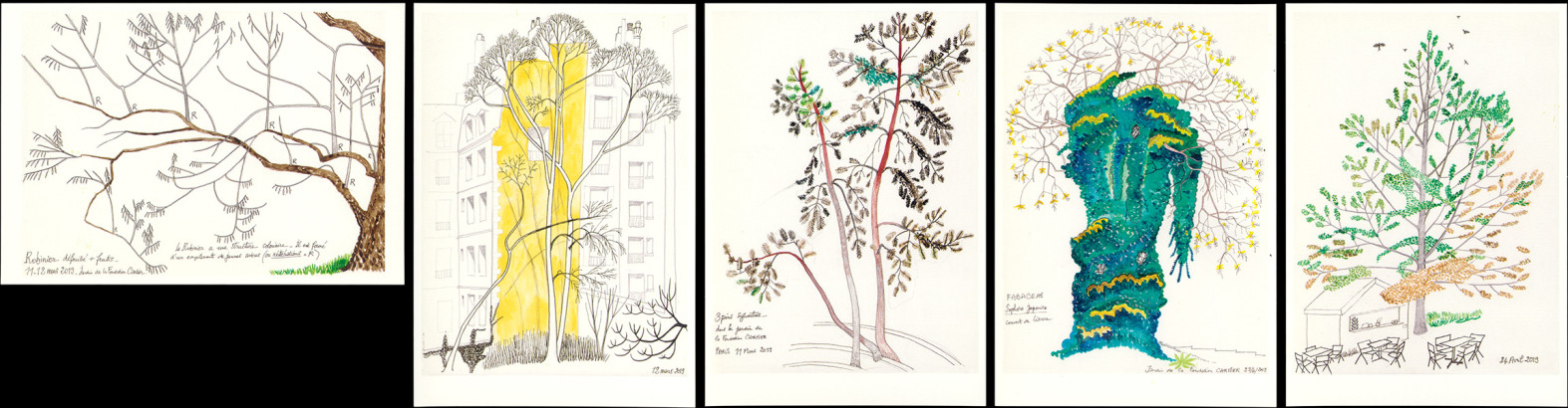 Cartes postales de l'exposition nous les arbres